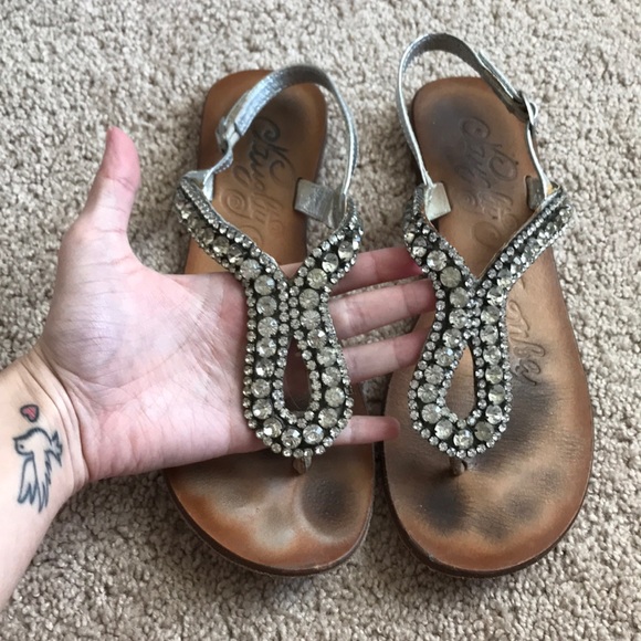 naughty monkey cowhide sandals